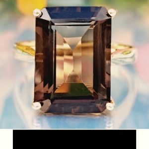 Vintage 9k smokey topaz